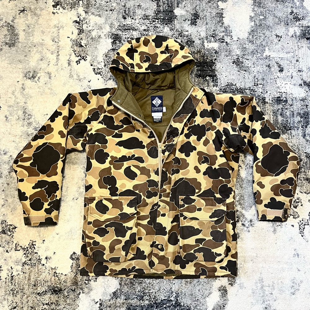 Vintage Columbia Duck Camo Gore-Tex Hooded Insulated Jacket - Mens Large